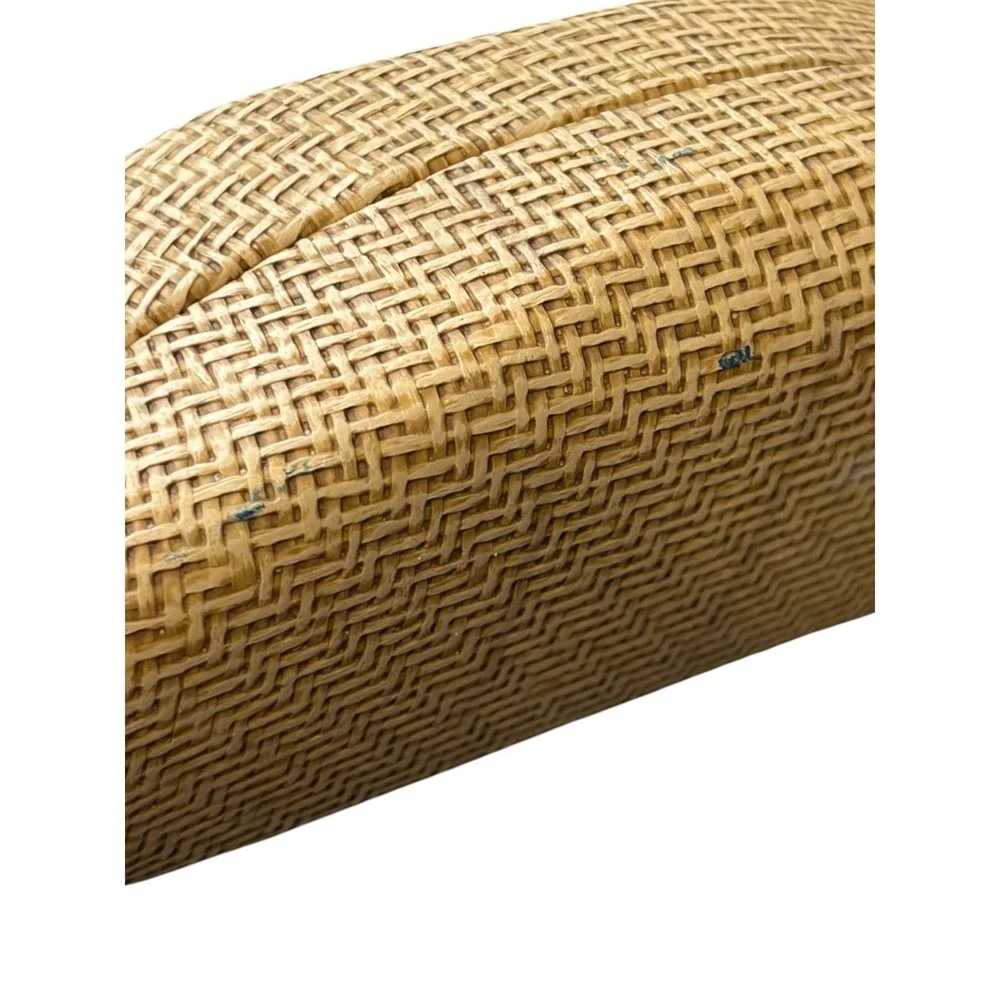 Maui‎ Jim Sunglasses Case Tan Woven Wicker Seagrass Hard Shell Clamshell Brown